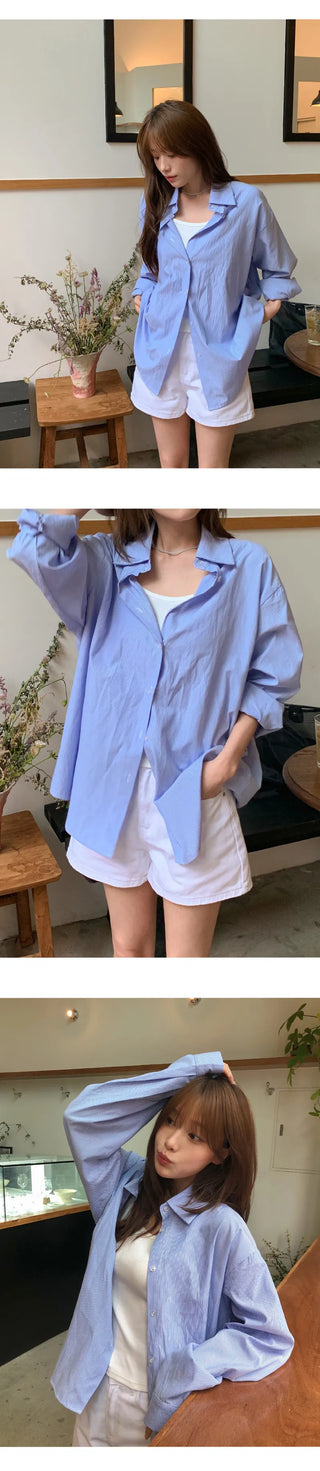 Leua Loose Fit Striped Long Sleeve Shirt