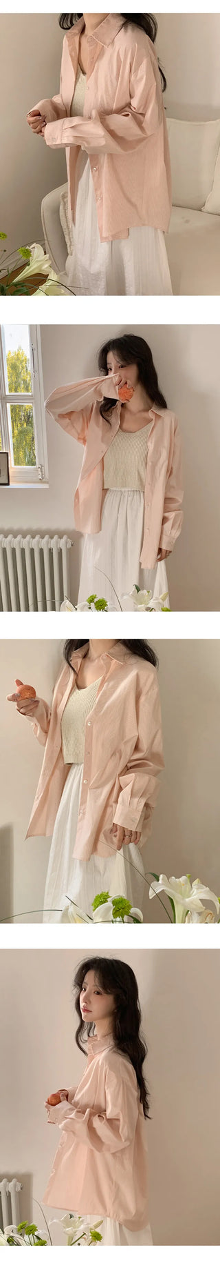 Leua Loose Fit Striped Long Sleeve Shirt