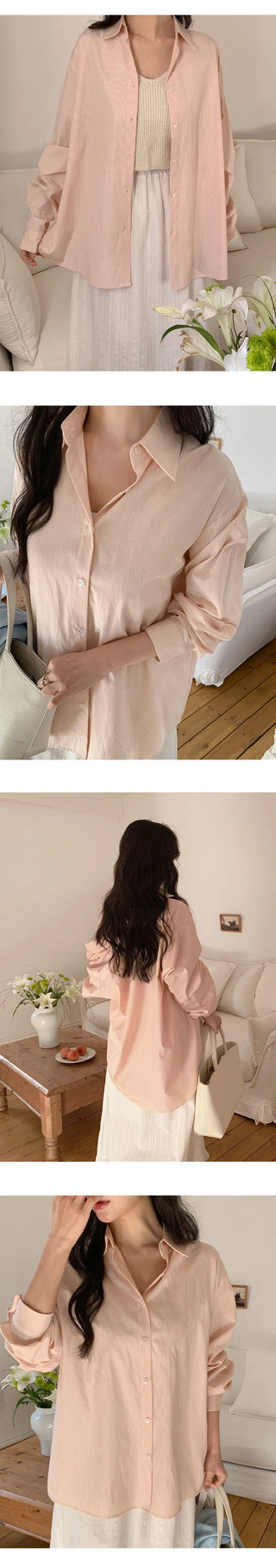 Leua Loose Fit Striped Long Sleeve Shirt