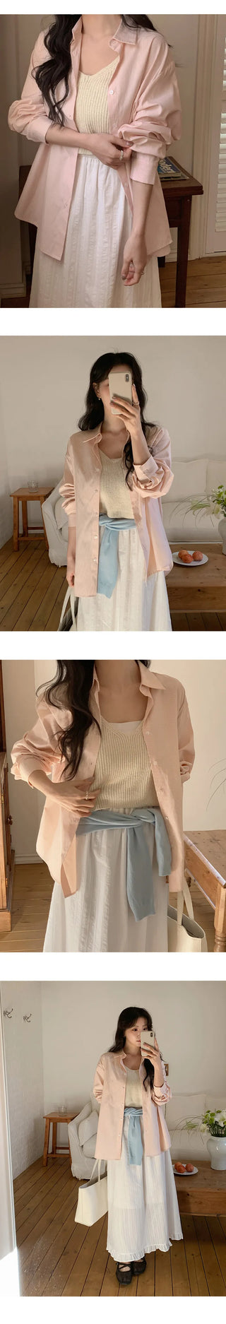 Leua Loose Fit Striped Long Sleeve Shirt