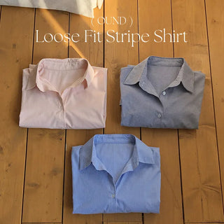Leua Loose Fit Striped Long Sleeve Shirt
