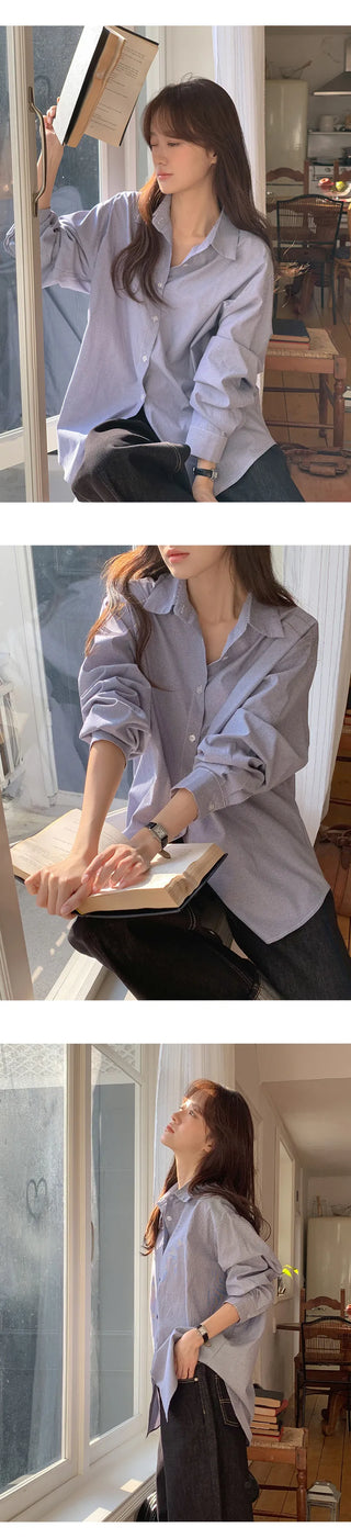 Leua Loose Fit Striped Long Sleeve Shirt