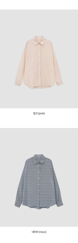 Leua Loose Fit Striped Long Sleeve Shirt