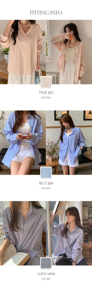 Leua Loose Fit Striped Long Sleeve Shirt