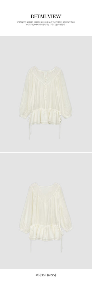 Shontia String Wrinkle Frill Blouse