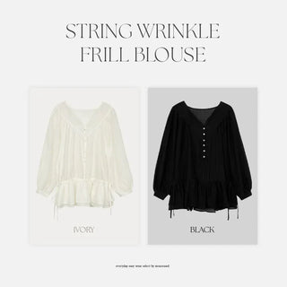 Shontia String Wrinkle Frill Blouse