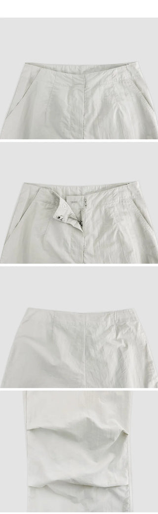 Tabin String Layered Skirt Parachute Pants Set