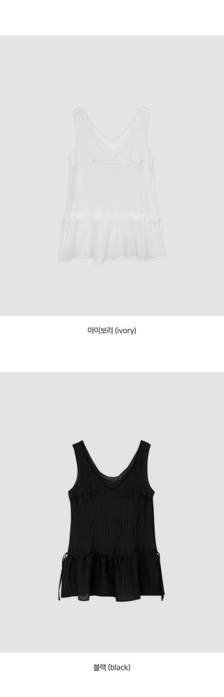 Wutian Wrinkle Frill String Layered Sleeveless Dress