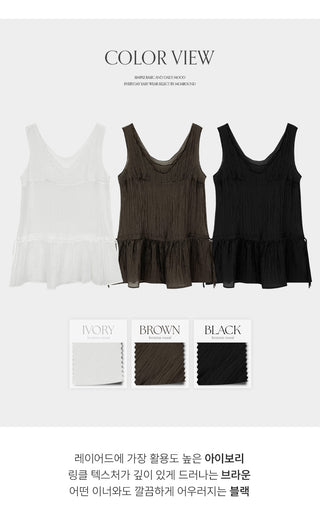 Wutian Wrinkle Frill String Layered Sleeveless Dress
