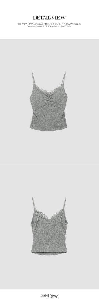 Berti Lace Shirred Cap Strap Sleeveless