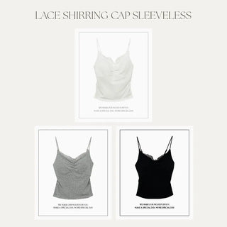 Berti Lace Shirred Cap Strap Sleeveless