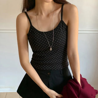 Rugbin Dot Round Sleeveless Top