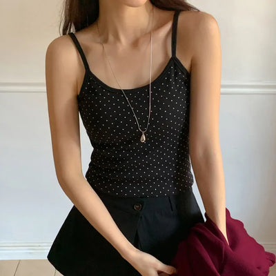 Rugbin Dot Round Sleeveless Top