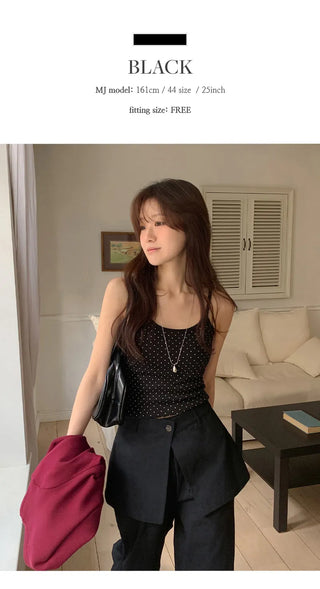 Rugbin Dot Round Sleeveless Top