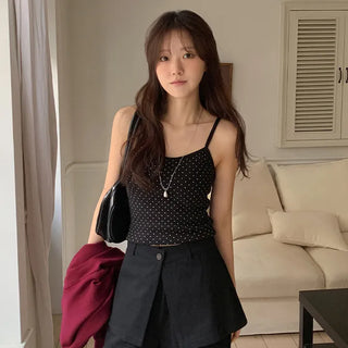Rugbin Dot Round Sleeveless Top
