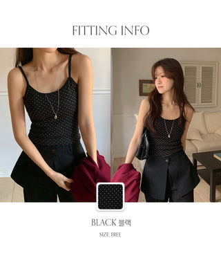 Rugbin Dot Round Sleeveless Top