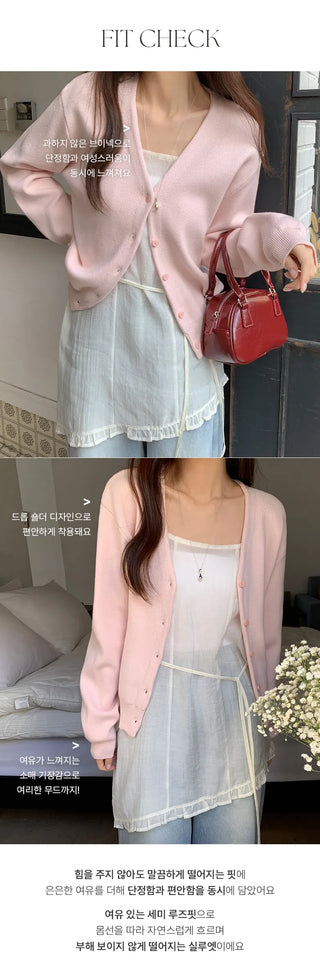 Cranb V neck Long sleeve Cardigan