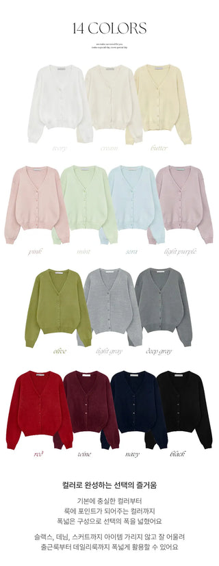 Cranb V neck Long sleeve Cardigan