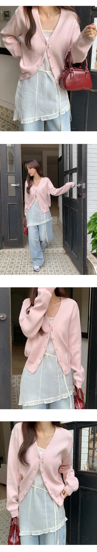 Cranb V neck Long sleeve Cardigan