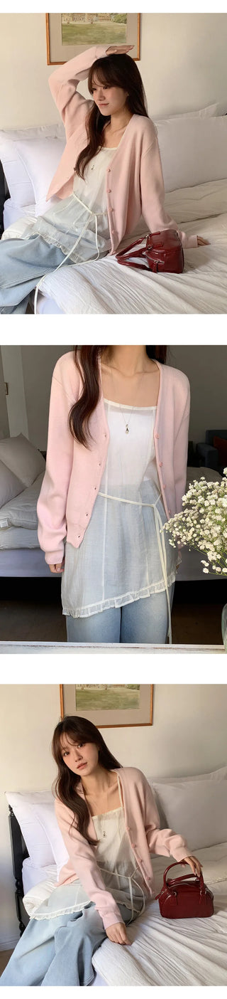 Cranb V neck Long sleeve Cardigan