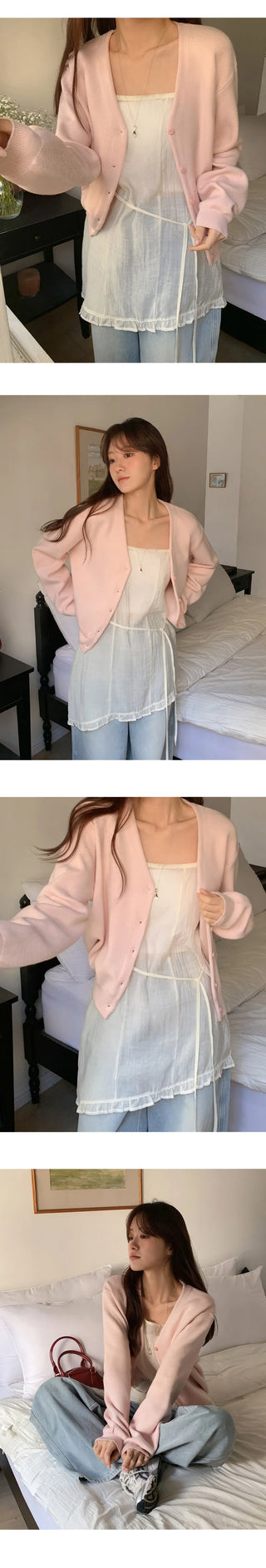 Cranb V neck Long sleeve Cardigan