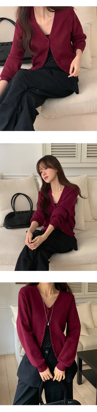 Cranb V neck Long sleeve Cardigan