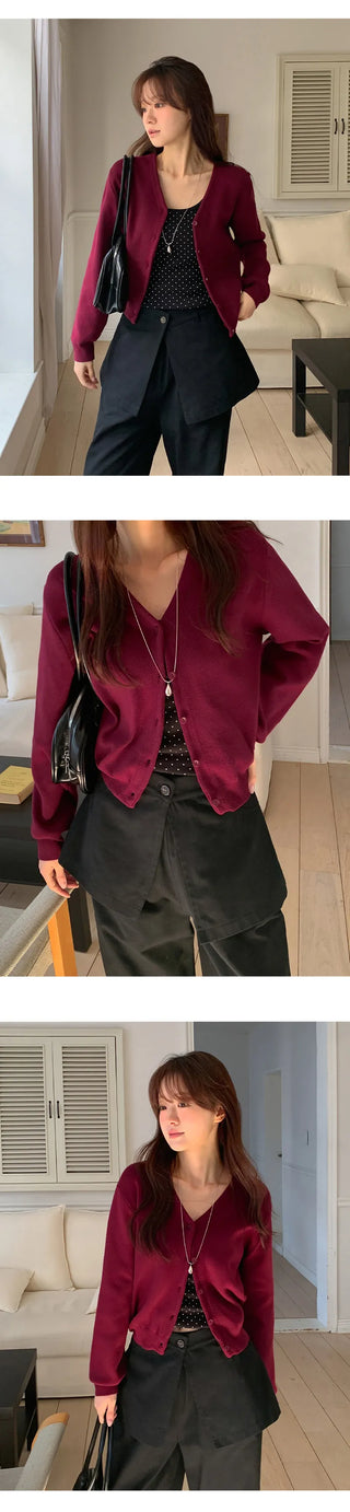Cranb V neck Long sleeve Cardigan