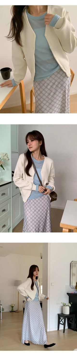 Cranb V neck Long sleeve Cardigan