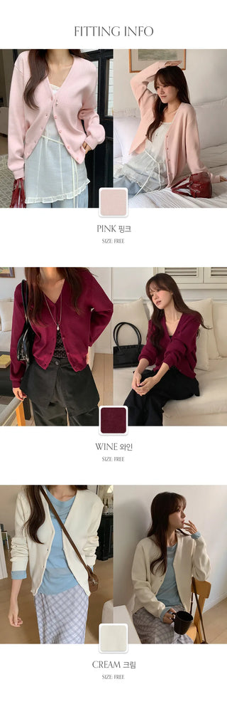 Cranb V neck Long sleeve Cardigan
