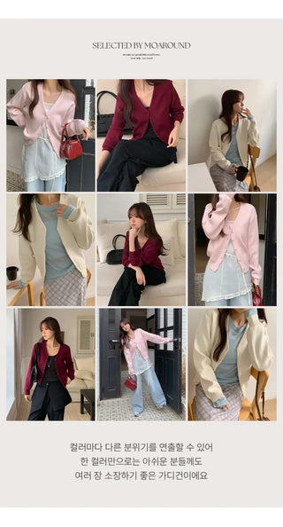 Cranb V neck Long sleeve Cardigan