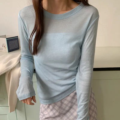 Inette Lyocell Round Long Sleeve T shirt