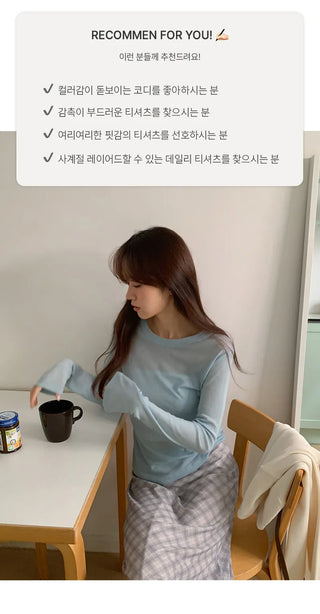 Inette Lyocell Round Long Sleeve T shirt
