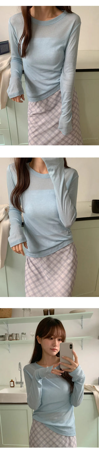 Inette Lyocell Round Long Sleeve T shirt