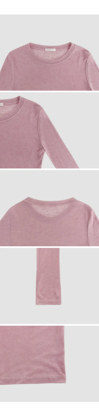 Inette Lyocell Round Long Sleeve T shirt