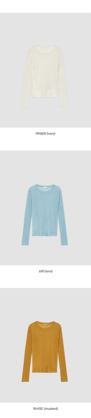 Inette Lyocell Round Long Sleeve T shirt