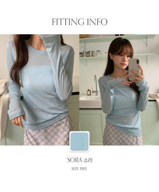 Inette Lyocell Round Long Sleeve T shirt
