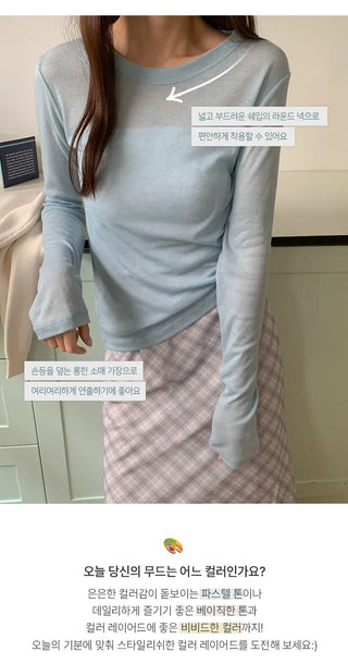 Inette Lyocell Round Long Sleeve T shirt