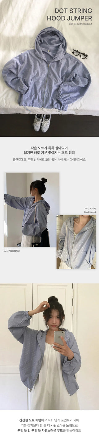 Tendilon Dot String Two Way Hooded Jumper