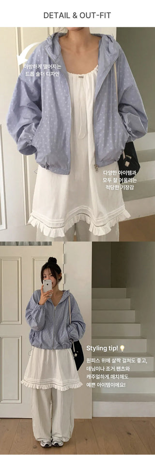 Tendilon Dot String Two Way Hooded Jumper