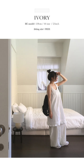 Rechnin Neck String Frill Sleeveless Dress