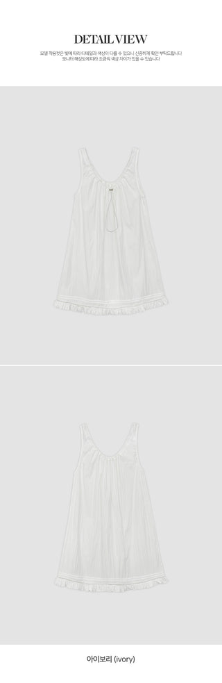 Rechnin Neck String Frill Sleeveless Dress