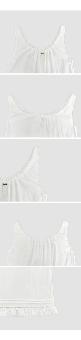 Rechnin Neck String Frill Sleeveless Dress