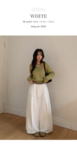 Reton String Pintuck Wide Chino Pants