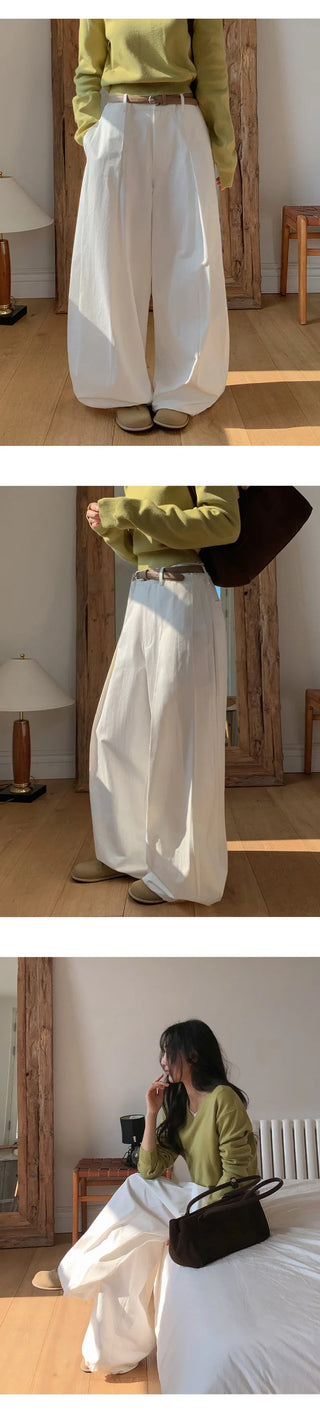 Reton String Pintuck Wide Chino Pants