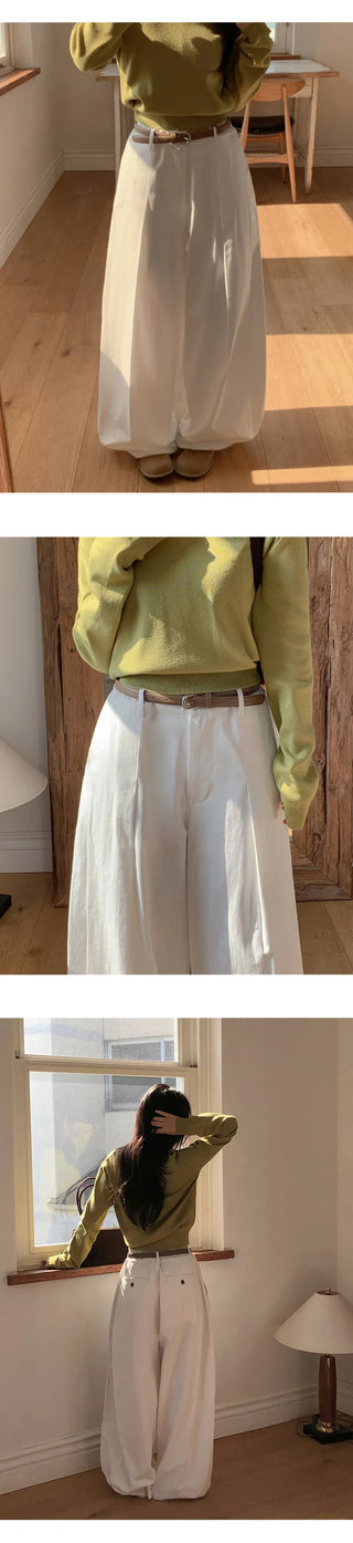 Reton String Pintuck Wide Chino Pants