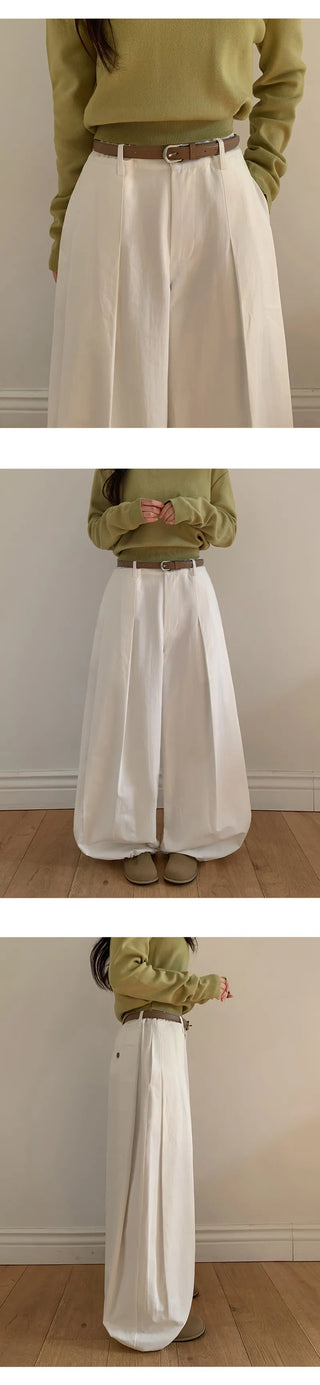 Reton String Pintuck Wide Chino Pants