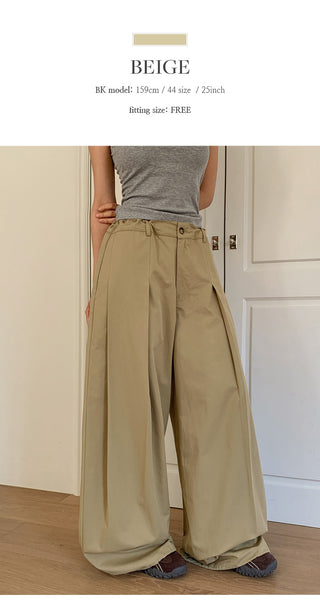 Reton String Pintuck Wide Chino Pants
