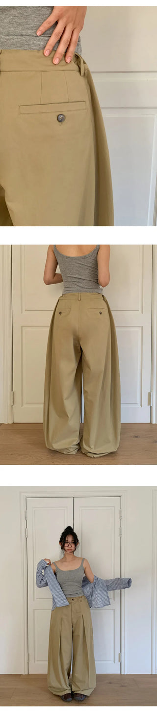 Reton String Pintuck Wide Chino Pants