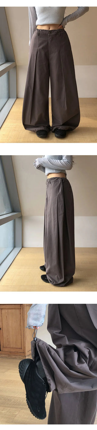 Reton String Pintuck Wide Chino Pants
