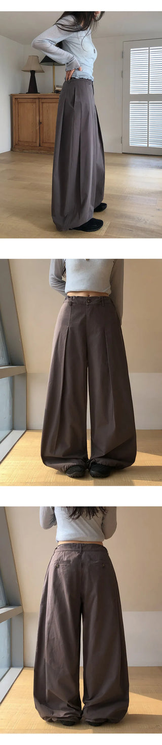 Reton String Pintuck Wide Chino Pants